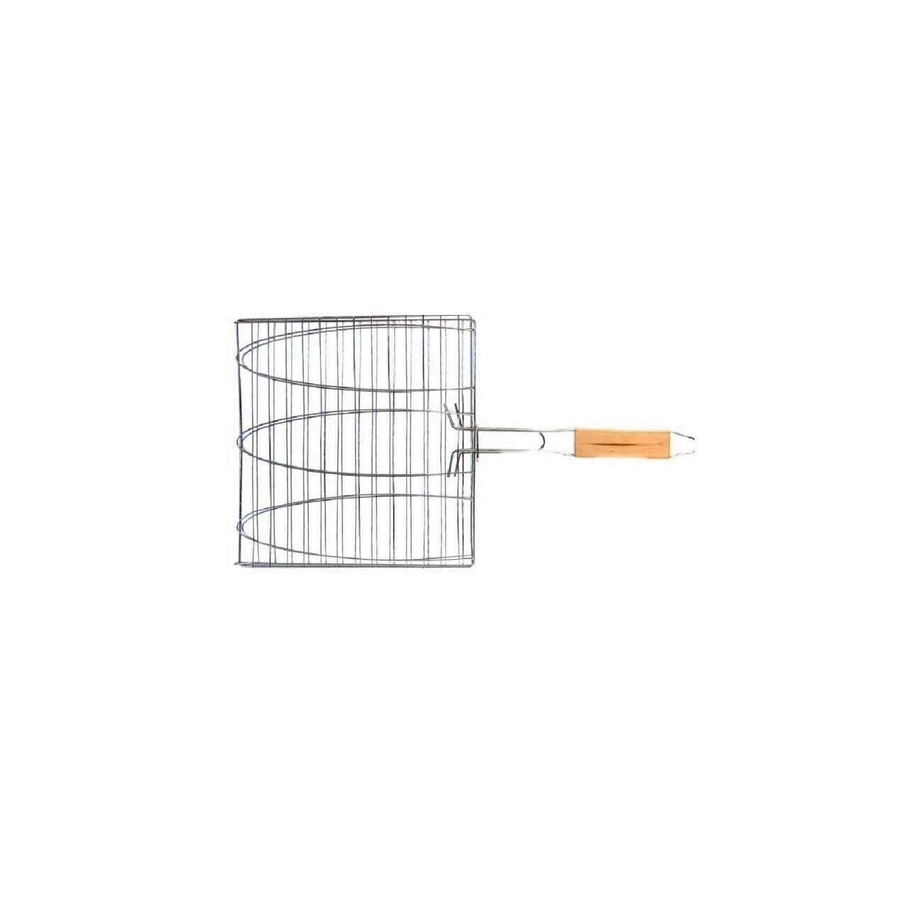 Gratar pentru peste Strend Pro BBQ 37C, 275x280 mm, crom si coada lemn
