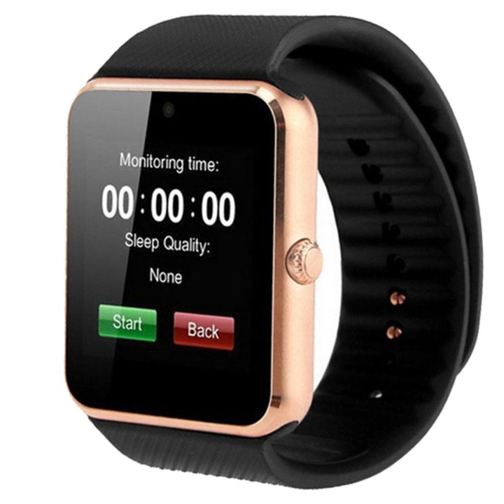 Часовник Smartwatch с телефон iUni GT08s Plus, Bluetooth, Слот за SIM карта, Камера, Gold edition