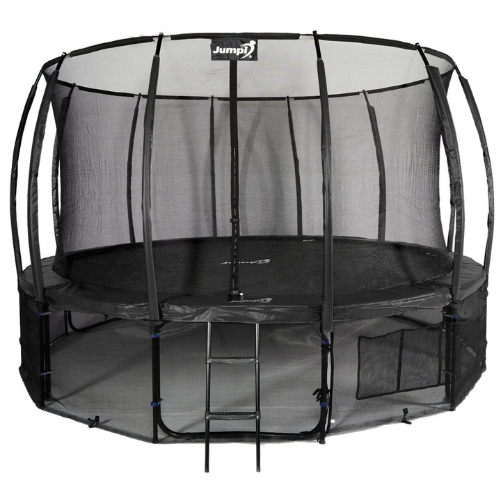 Kerti trambulin Co2 Maxy Comfort Plus belső hálóval, 435cm / 14ft, fekete
