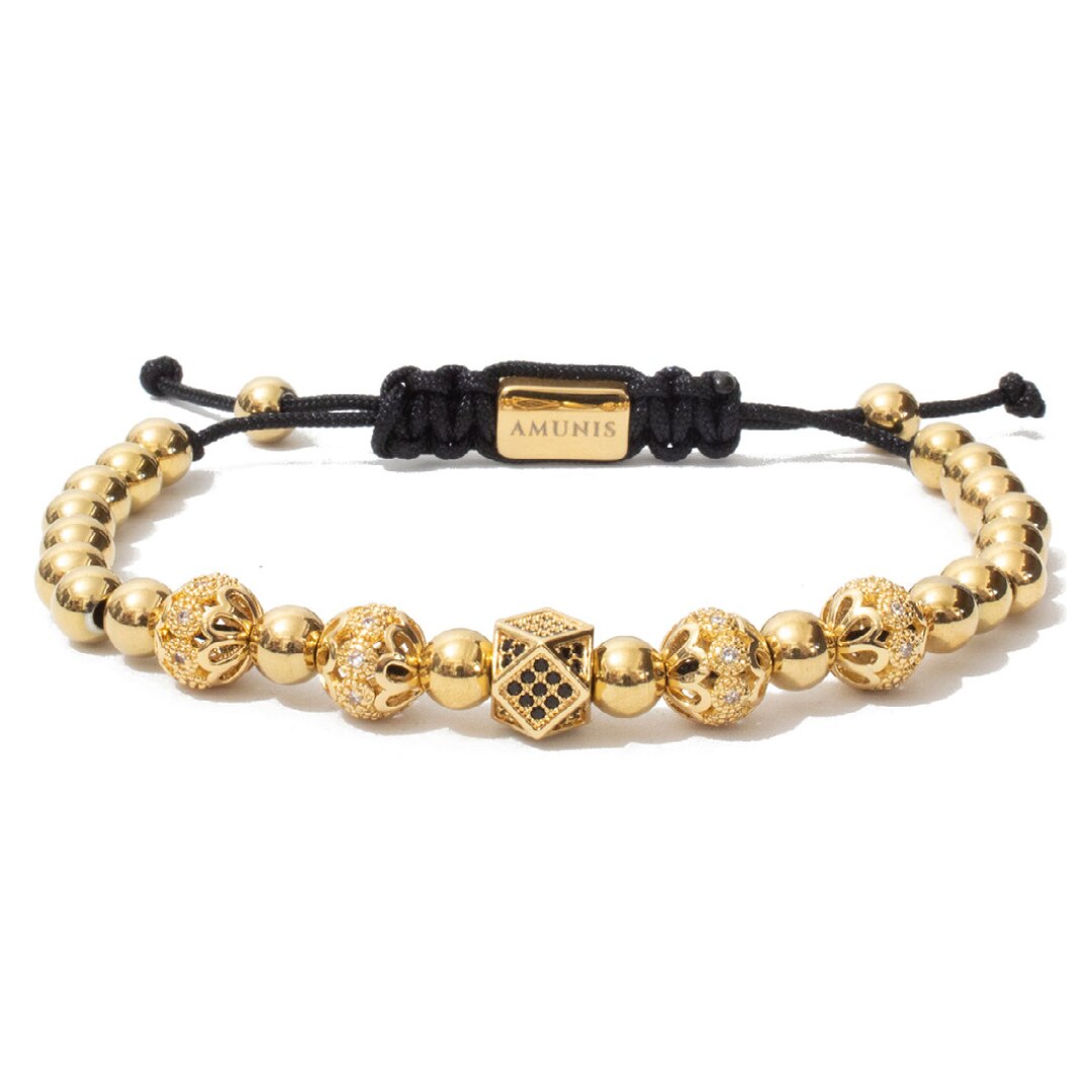 Bratara 24K Galaxy Dice Gold Plated, placata cu aur 24K, reglabila, auriu, N24K-28