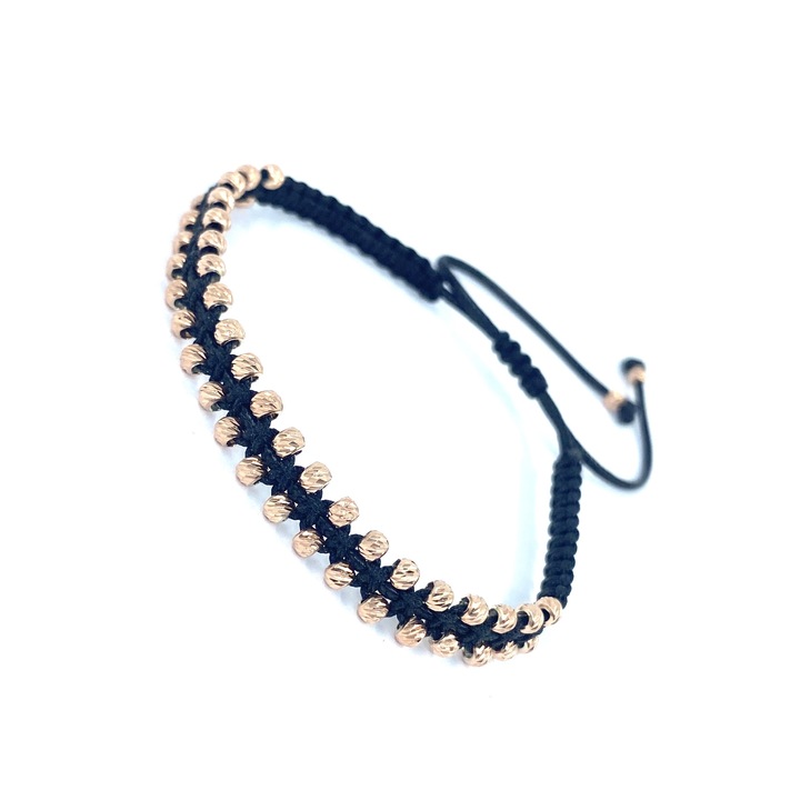 Bratara impletita Dinuzete, argint 925 roz