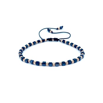 Bratara unisex Dinuzete, argint 925 si cristale, negru/roz Bratara unisex Dinuzete, argint 925 si cristale, negru/roz