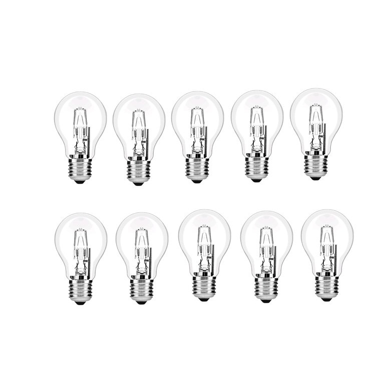 Set 10 Becuri NBB Halogen Clasic 105W E27, forma glob, lumina calda