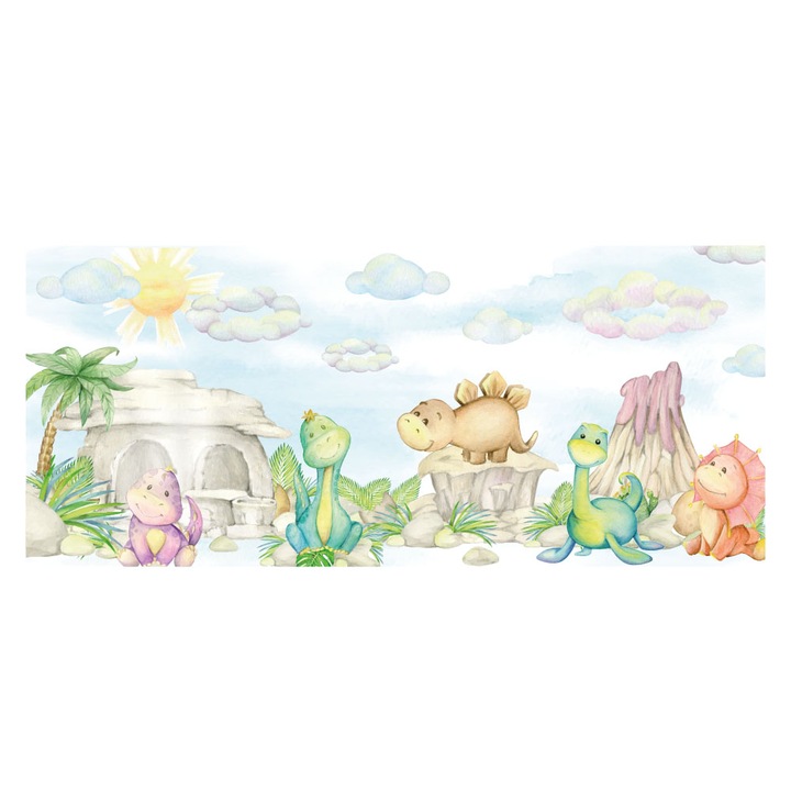 Fototapet autoadeziv, Stickermania, Epoca dinozaurilor, 130x300 cm
