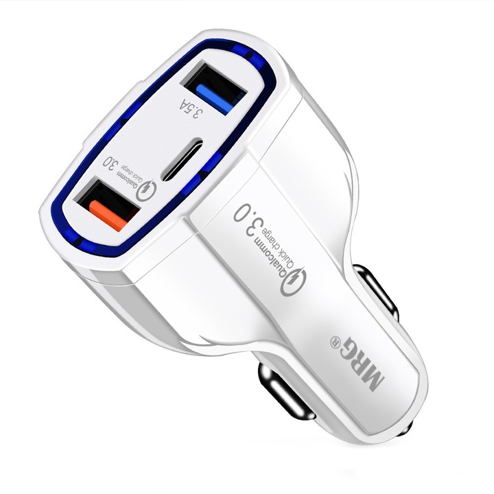 MRG M-JX-608 autós töltő, 7Ah, USB PD Type-C, 2x USB