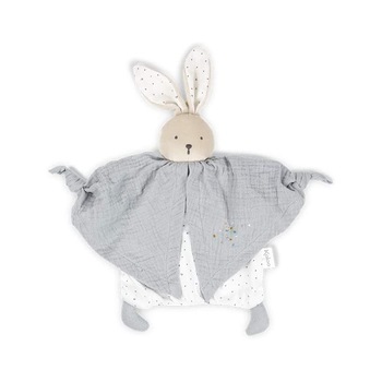 Jucarie doudou, Kaloo, iepuras, din bumbac bio, gri, 20 cm Jucarie doudou, Kaloo, iepuras, din bumbac bio, gri, 20 cm