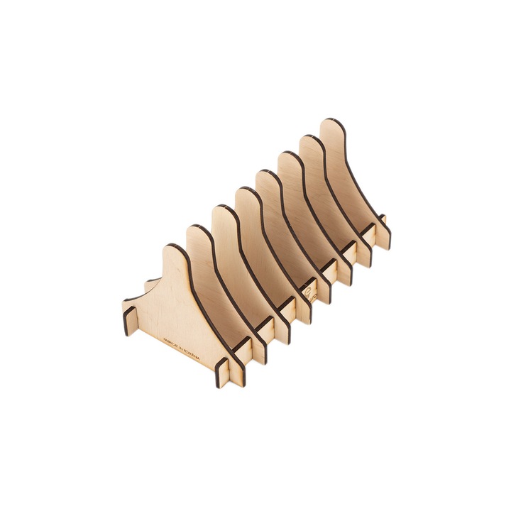 Suport din lemn pentru gadget-uri si carti usor de asamblat, e-day, mesteacan, 18,5 x 10 x 9 cm