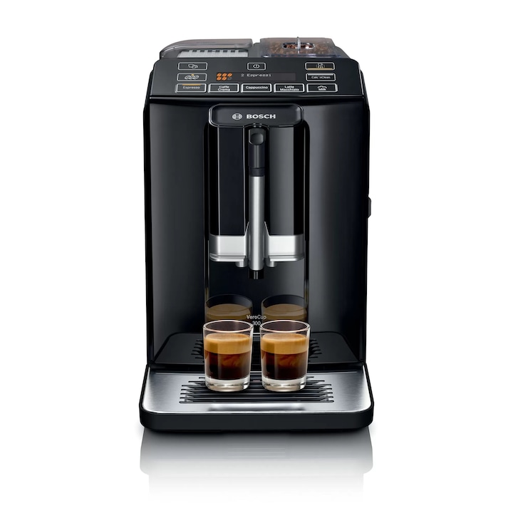 Bosch TIS30329RW automata kávéfőző, 1300W, 15 bar, 1.4L víztartály, fekete