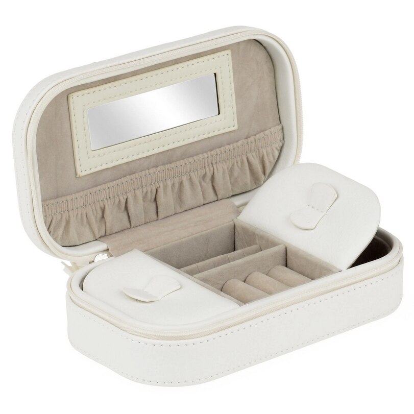 Cutie de bijuterii Flamingo, Multi Casa, Plastic, Alb/Roz, 10 x 5 cm