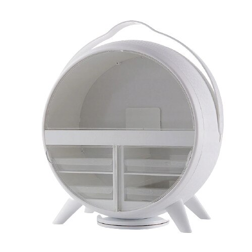 Organizator TimeTrade alb, pentru produse cosmetice si bijuterii, runda