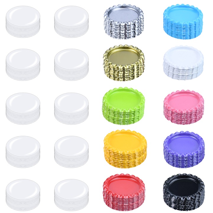 Set 50 capace cu autocolante epoxidice, Multicolor/Transparent