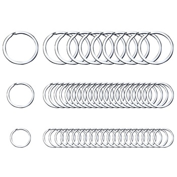Set 50 inele pentru chei, Otel inoxidabil, 10/20/30 mm, Argintiu Set 50 inele pentru chei, Otel inoxidabil, 10/20/30 mm, Argintiu