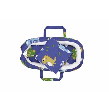 Set Baby Nest Somnart: Cosulet bebelusi + Salteluta 42x84x2 cm + Paturica 70x70 cm model Dinozauri Set Baby Nest Somnart: Cosulet bebelusi + Salteluta 42x84x2 cm + Paturica 70x70 cm model Dinozauri