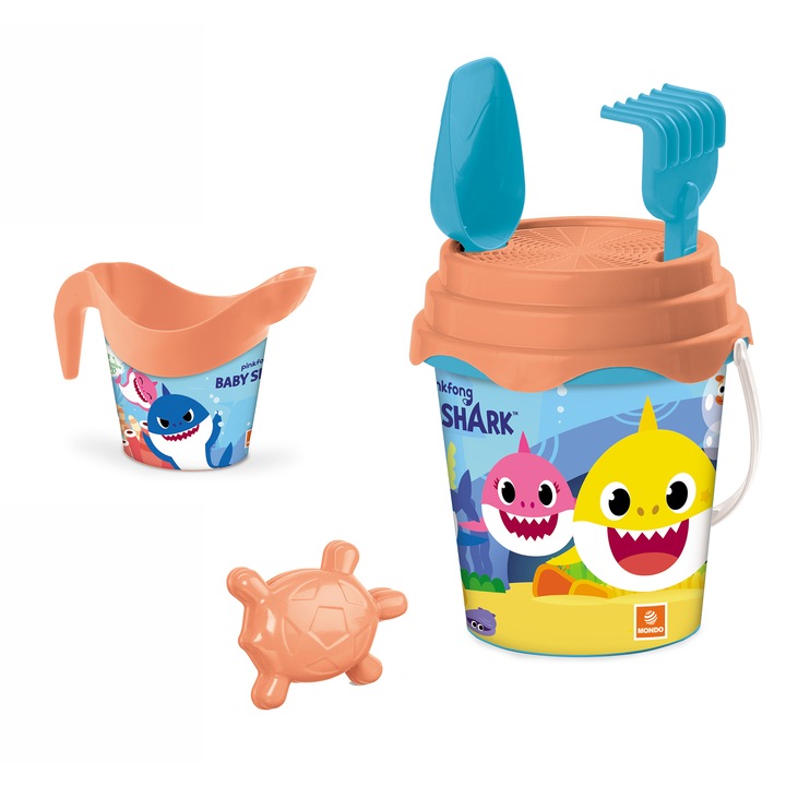 Комплект играчки за пясък Mondo - Baby Shark, 5 аксесоара