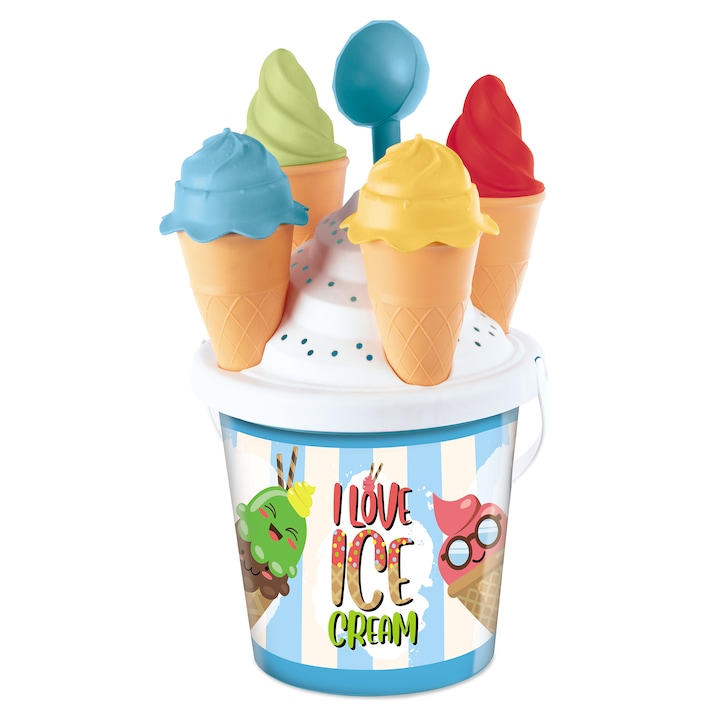 Комплект играчки за пясък Mondo - I love ice cream, 5 аксесоари