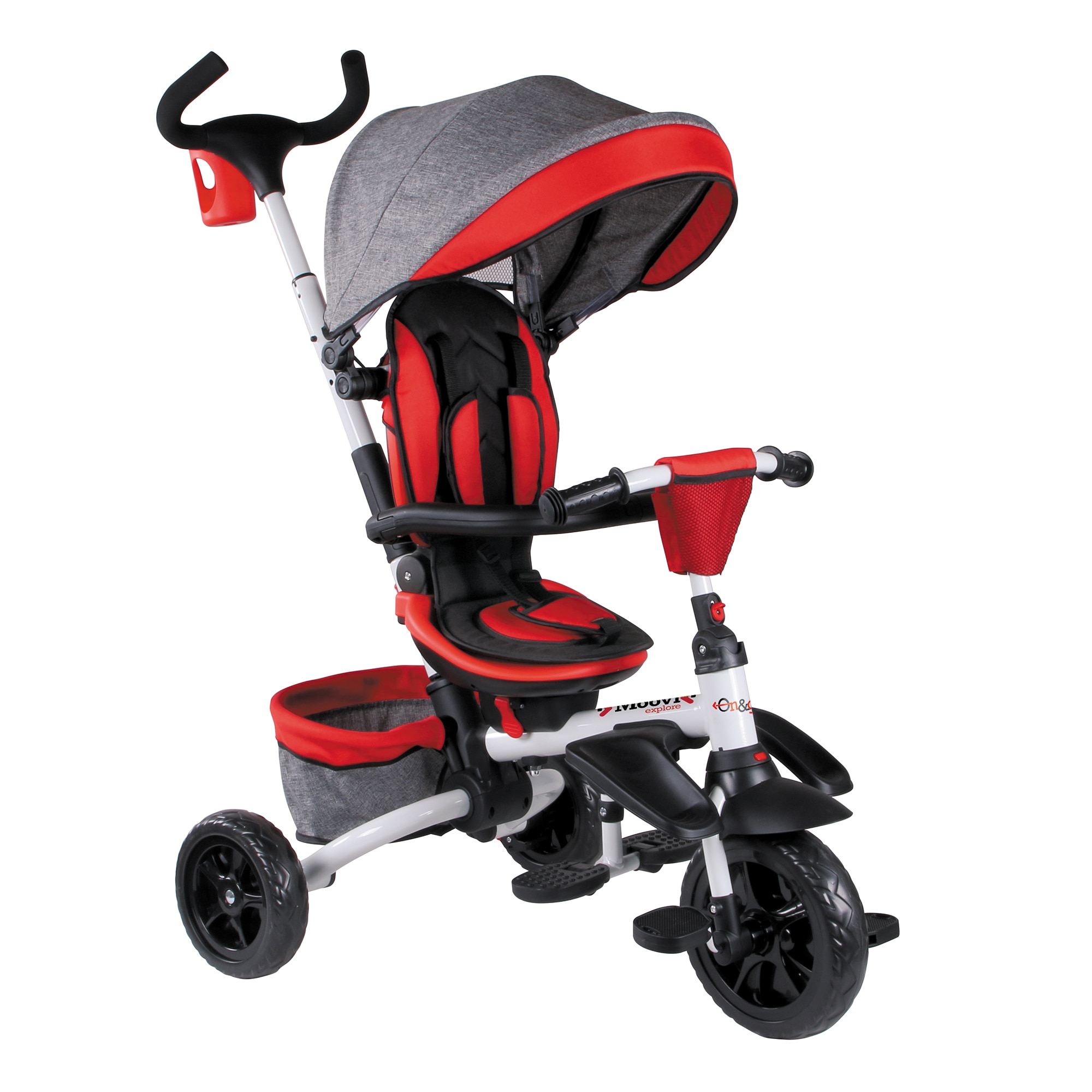 Tricicleta Mondo Moovi - On & Go Explore, rosu