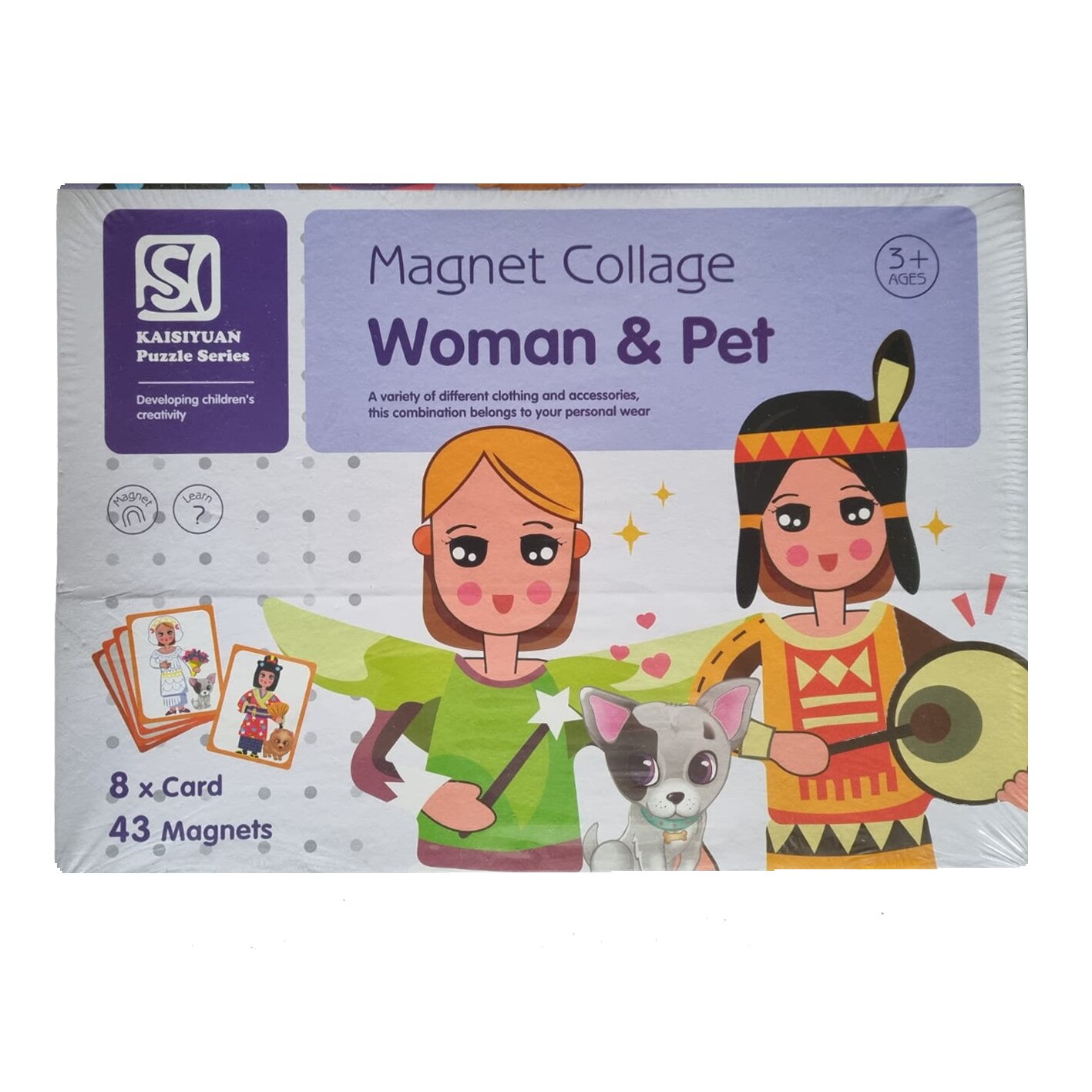 Carte magnetica - Fete si animale de companie