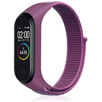 Curea Bratara Fitness rezistenta la apa pentru Xiaomi Mi Band 3 / Mi Band 4 din material textil , Mov Strugure Curea Bratara Fitness rezistenta la apa pentru Xiaomi Mi Band 3 / Mi Band 4 din material textil , Mov Strugure