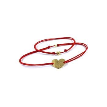 Set Dinuzete simbol inima, mama si bebe, argint 925, rosu/auriu Set Dinuzete simbol inima, mama si bebe, argint 925, rosu/auriu