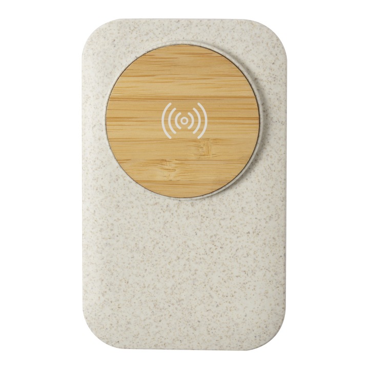 Incarcator wireless, paie de grau si bambus,1000 mA