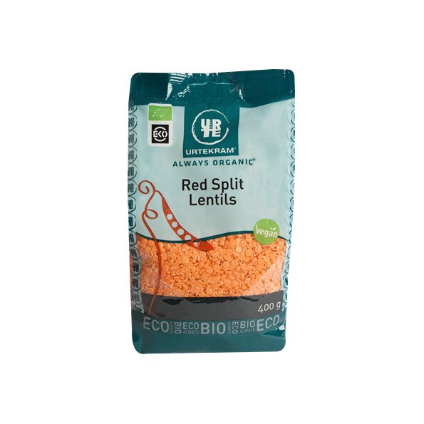 Linte rosie bio despicata, Urtekram, 400g