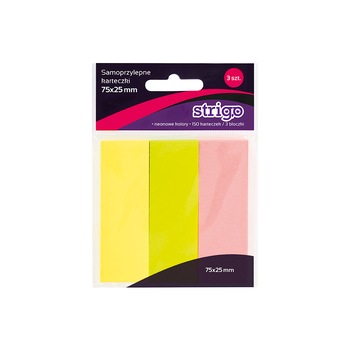 Notite Adezive Strigo 4 paduri 75X25mm 150 File Neon Notite Adezive Strigo 4 paduri 75X25mm 150 File Neon