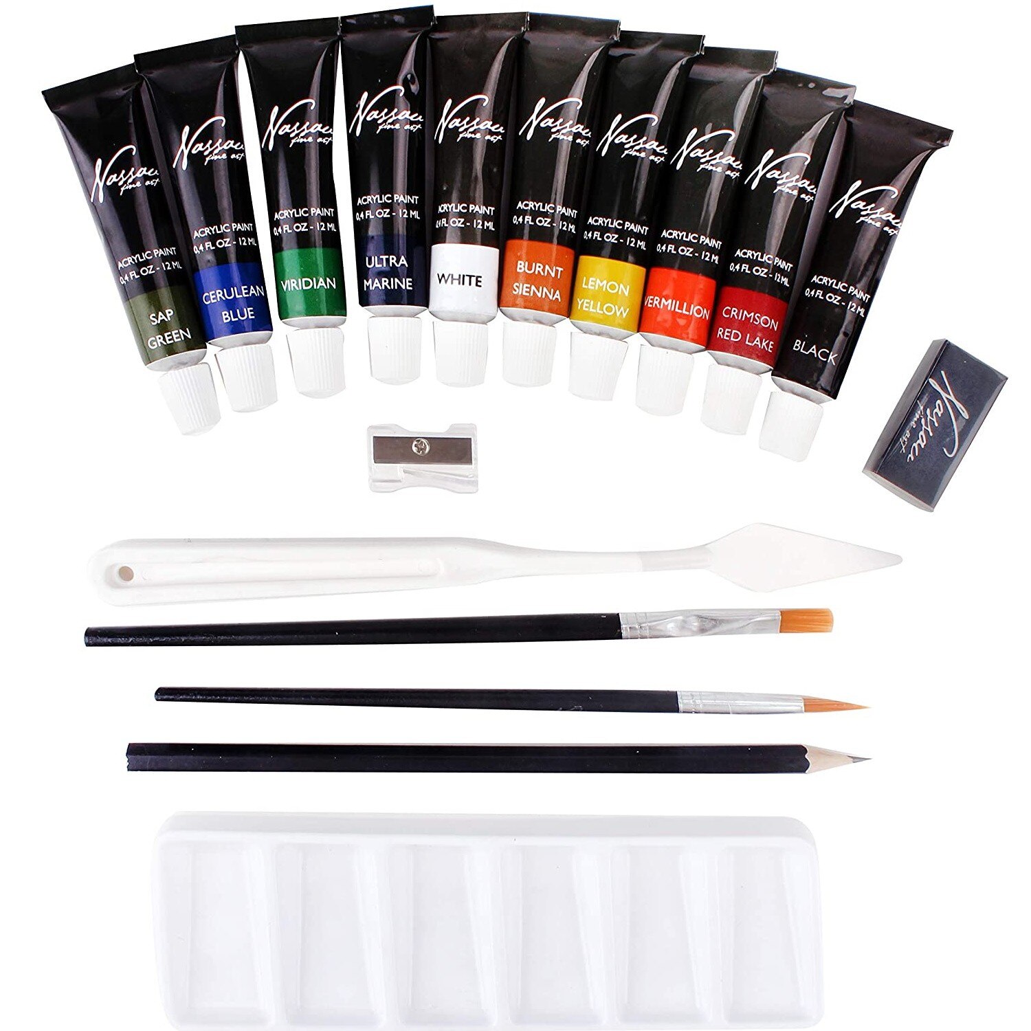 Set culori Acrilice Nassau Fine Art 18 piese in cutie de plastic