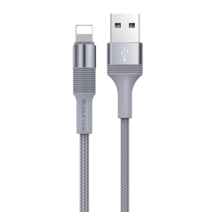 Borofone X21 Type-C metál szürke adatkábel 1m 3A