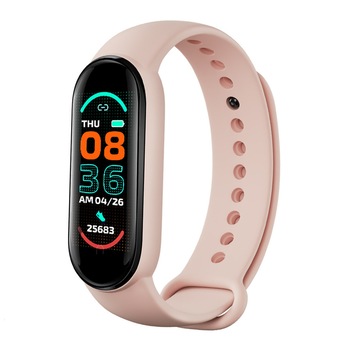 Bratara fitness M6, Ecran color HD, Bluetooth, Monitorizare somn/Ritm cardiac, Roz Bratara fitness M6, Ecran color HD, Bluetooth, Monitorizare somn/Ritm cardiac, Roz