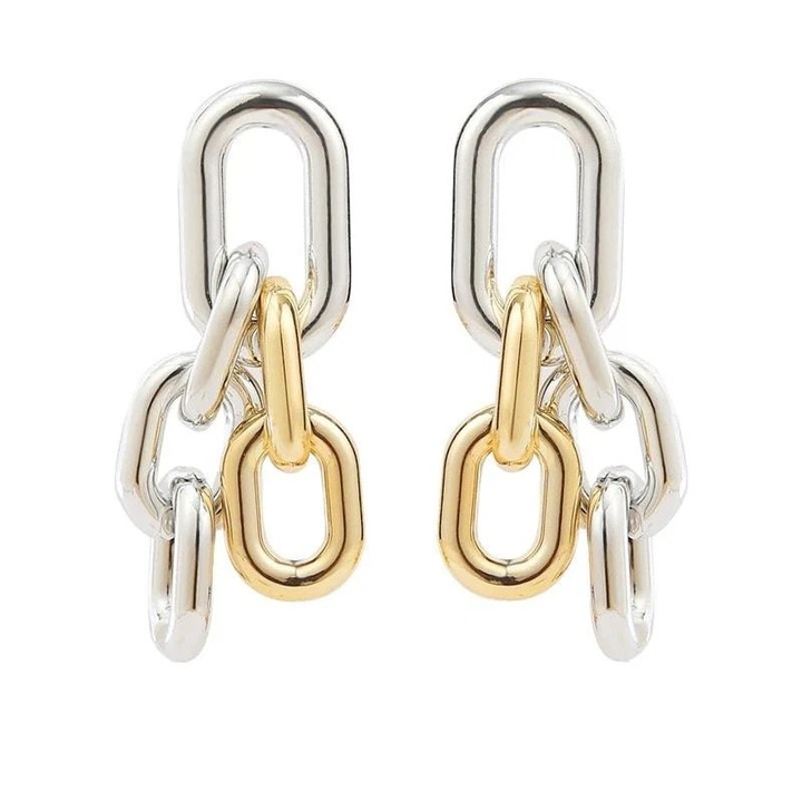 Cercei argintii, cu zale aurii imbinate, Salme C15, Pursehuit