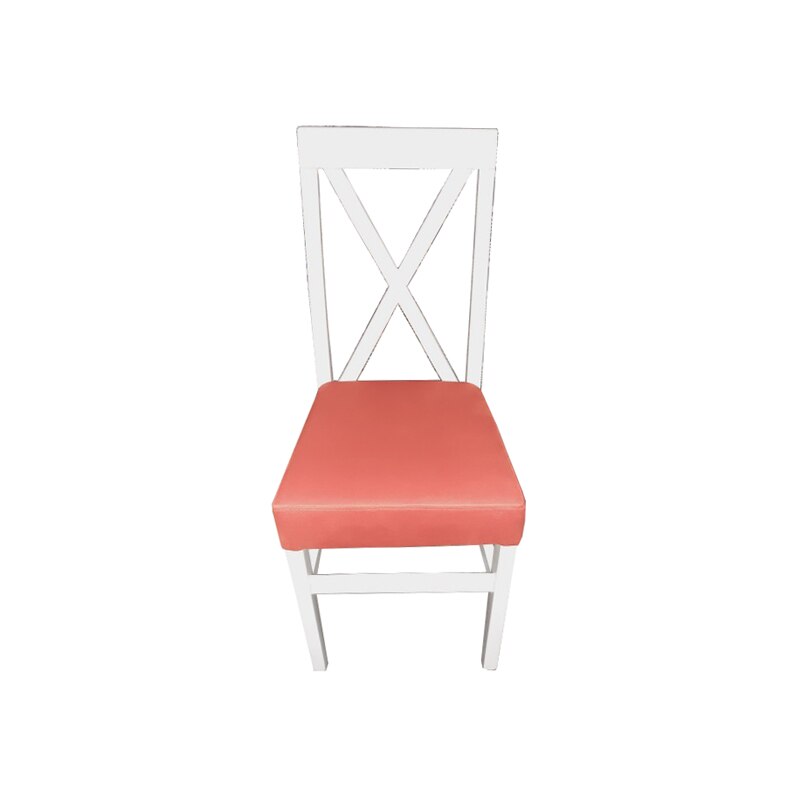 Scaun TX Wood Orange, Smart Living Studio Casa, picioare si cadru din lemn, material textil, Alb/Portocaliu