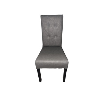 Scaun tapitat T6 Eco-Leather Lux, Smart Living Studio Casa, picioare si cadru din lemn, piele ecologica, Gri/Negru Scaun tapitat T6 Eco-Leather Lux, Smart Living Studio Casa, picioare si cadru din lemn, piele ecologica, Gri/Negru