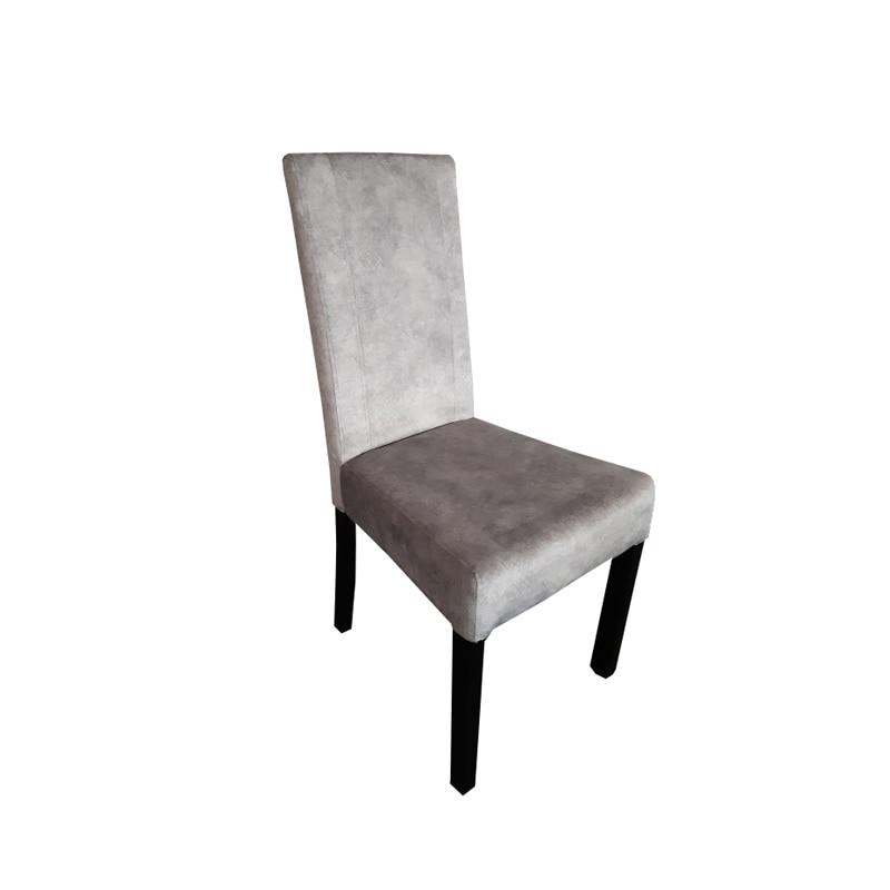 Scaun tapitat T7 Velvet, Smart Living Studio Casa, picioare si cadru din lemn, catifea, Gri/Negru