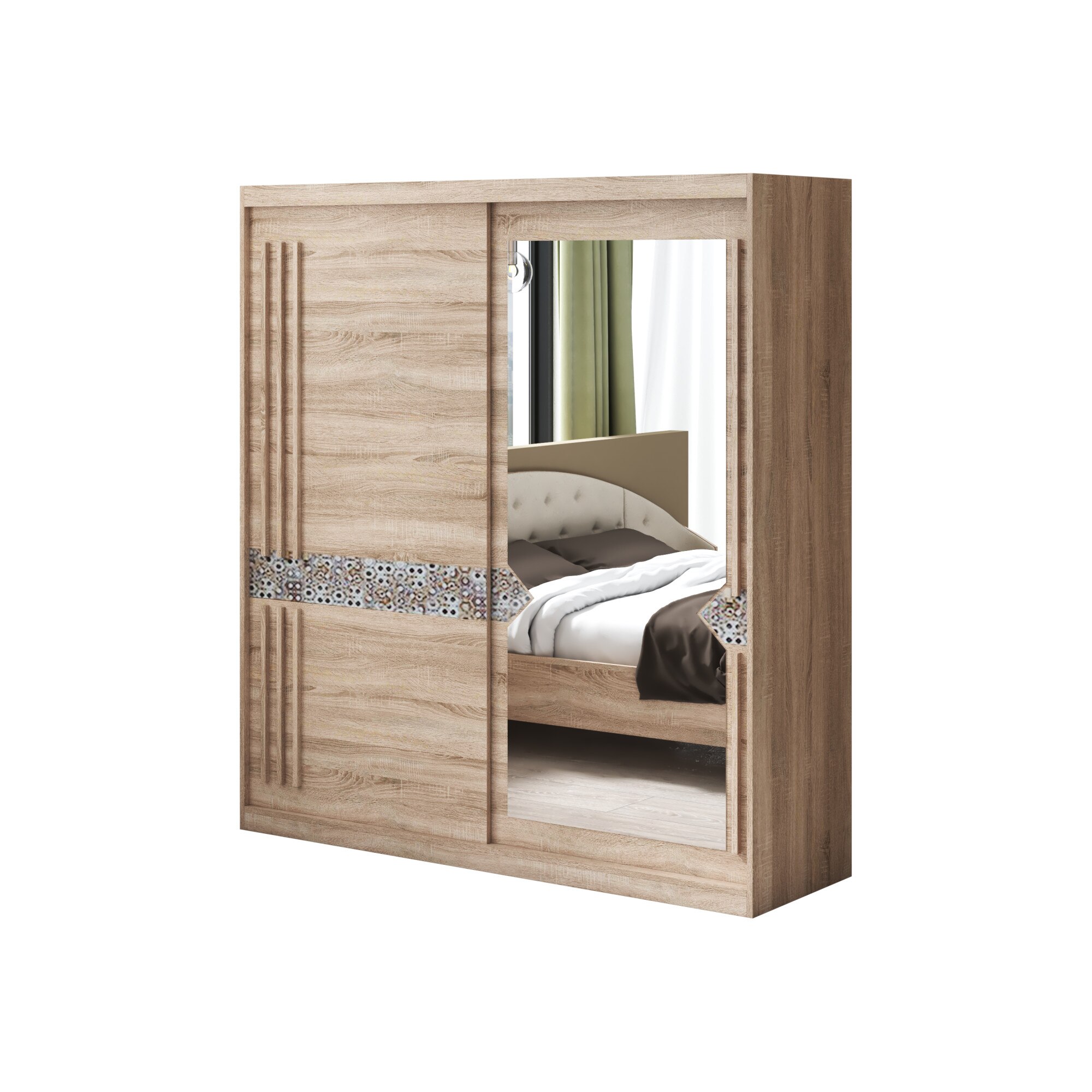 Dressing, Cb, Atena, at-2-150, culoare sonoma, 150x216x58 cm