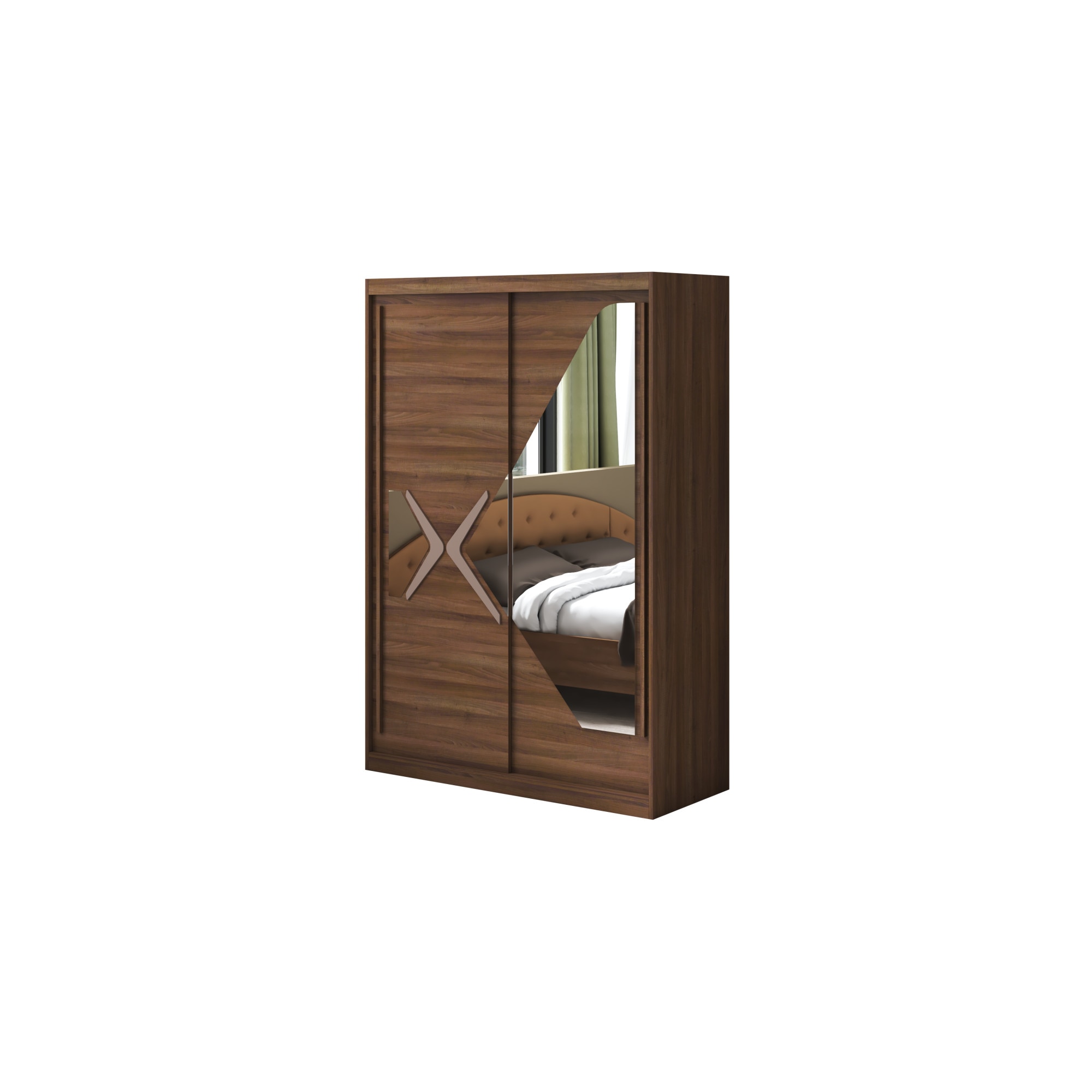 Dressing, Cb, Domino, dn-3-200, culoare nuc, 200x216x58 cm