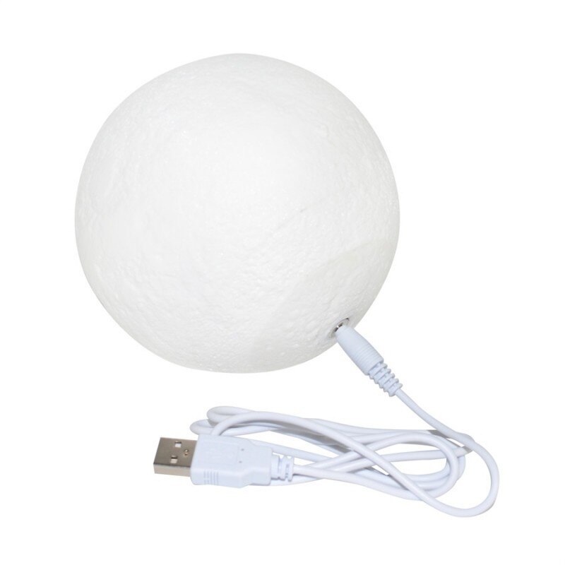 Lampa Luna , reincarcabila USB , cu suport lemn , 5 culori calde