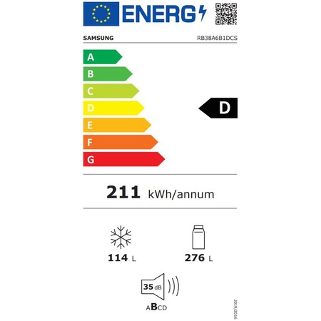 Combina frigorifica Samsung RB38A6B1DCS/EF BeSpoke, 390l, No Frost, All Around Cooling, Digital Inverter, Clasa D, H 203 cm, Sky Blue