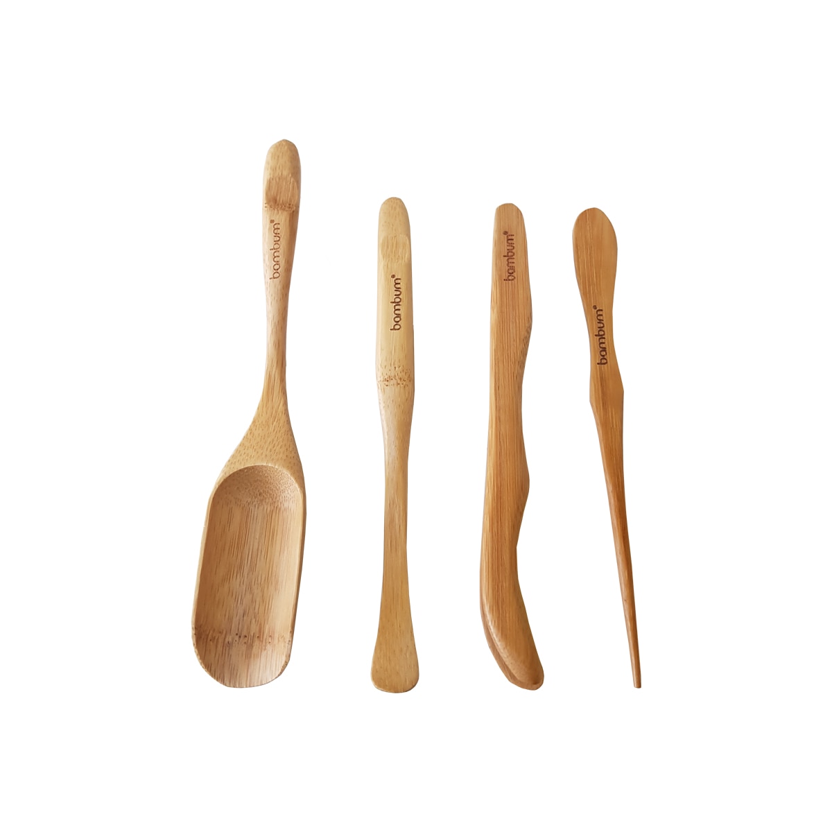 Set 4 ustensile pentru servire ceai din bambus, Bambum Teasy