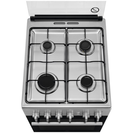 Aragaz Electrolux LKG504000X, Gaz, 4 arzatoare, Autocuratare catalitica, Aprindere integrata plita, Grill gaz, 50 cm, Inox