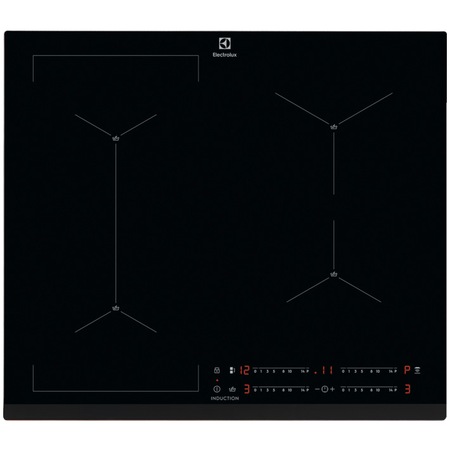 Plita incorporabila Electrolux EIS62441, Inductie, 4 zone de gatit, Gatire asistata SenseBoil, Control touch, Booster, Conectivitate hota, Bridge, 60 cm, Negru