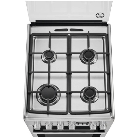 Aragaz AEG CKB56480BM, Mixt, 4 arzatoare gaz, Cuptor electric multifunctional, SteamBake, AirFry, Gratare fonta, Aprindere integrata, Grill electric, Clasa A, 60 cm, Negru