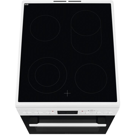 Aragaz AEG CCB56481BW, Vitroceramica, 4 zone de gatit, Cuptor electric multufuntional, SteamBake, AirFry, Grill, Clasa A, 60 cm, Alb