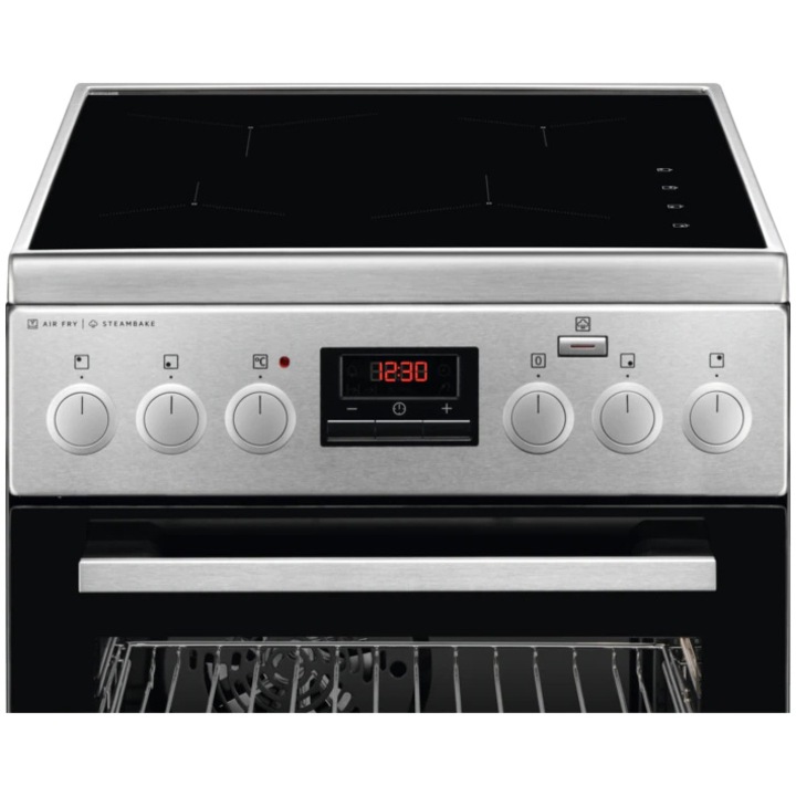 AEG CIB56481BM PlusSteam kerámialapos tűzhely gőzfunkcióval, AirFry, SteamBake, Grill, 60 cm, D energiaosztály, Inox