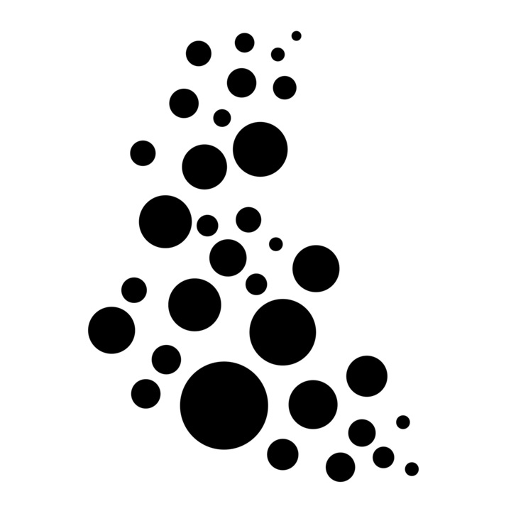 Sablon decorativ Bubble Stream, A4, reustilizabil, plastic