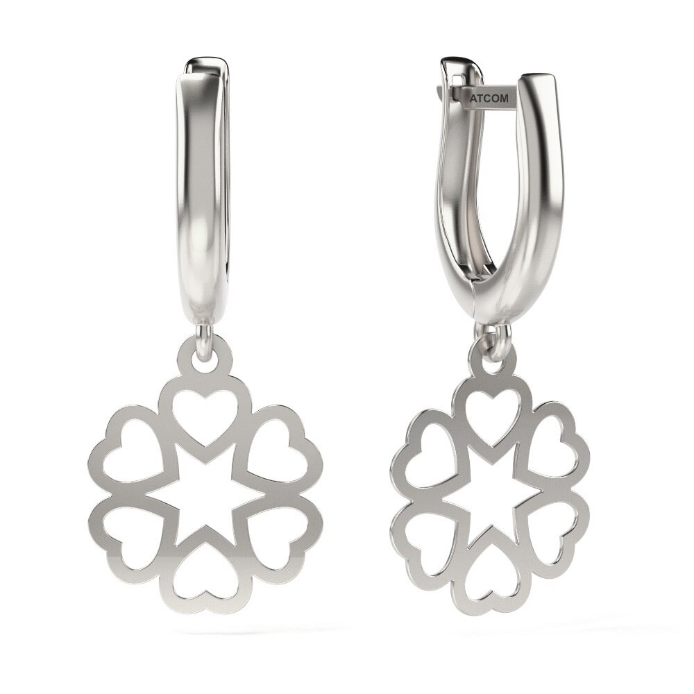 Cercei din aur alb model 03