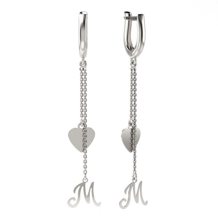 Обеци от бяло злато модел 04