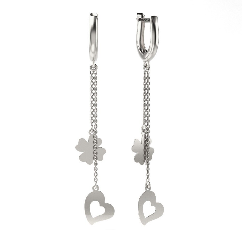 Cercei din aur alb model 06