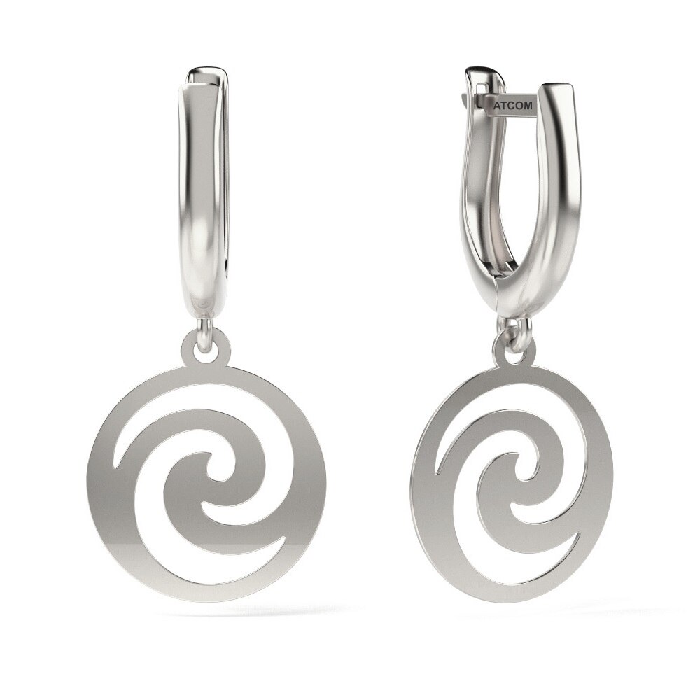 Cercei din aur alb model 10