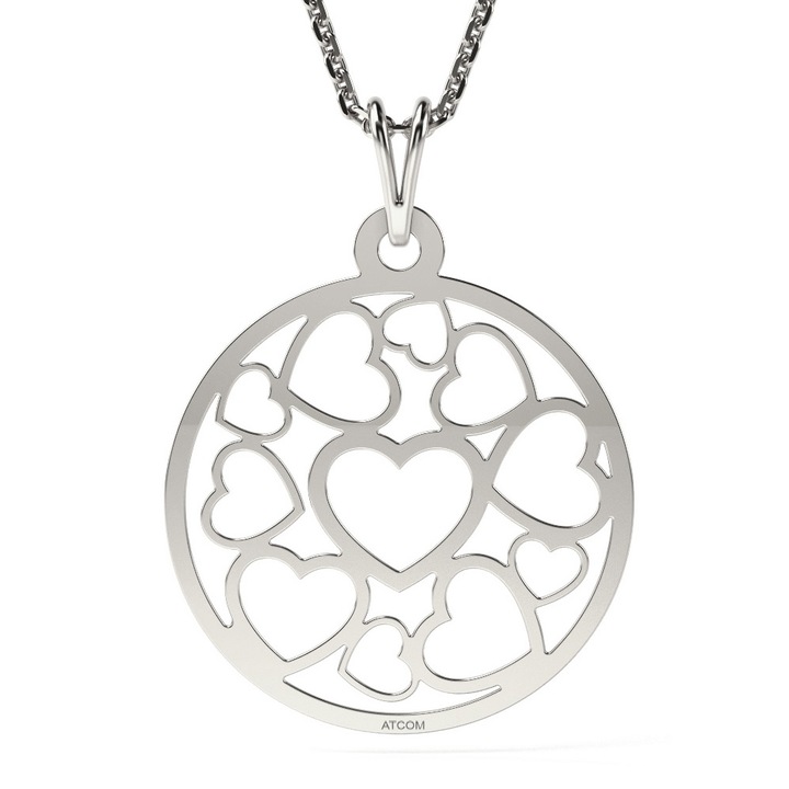 Lant cu pandantiv din model Cuoredwqf, Alb