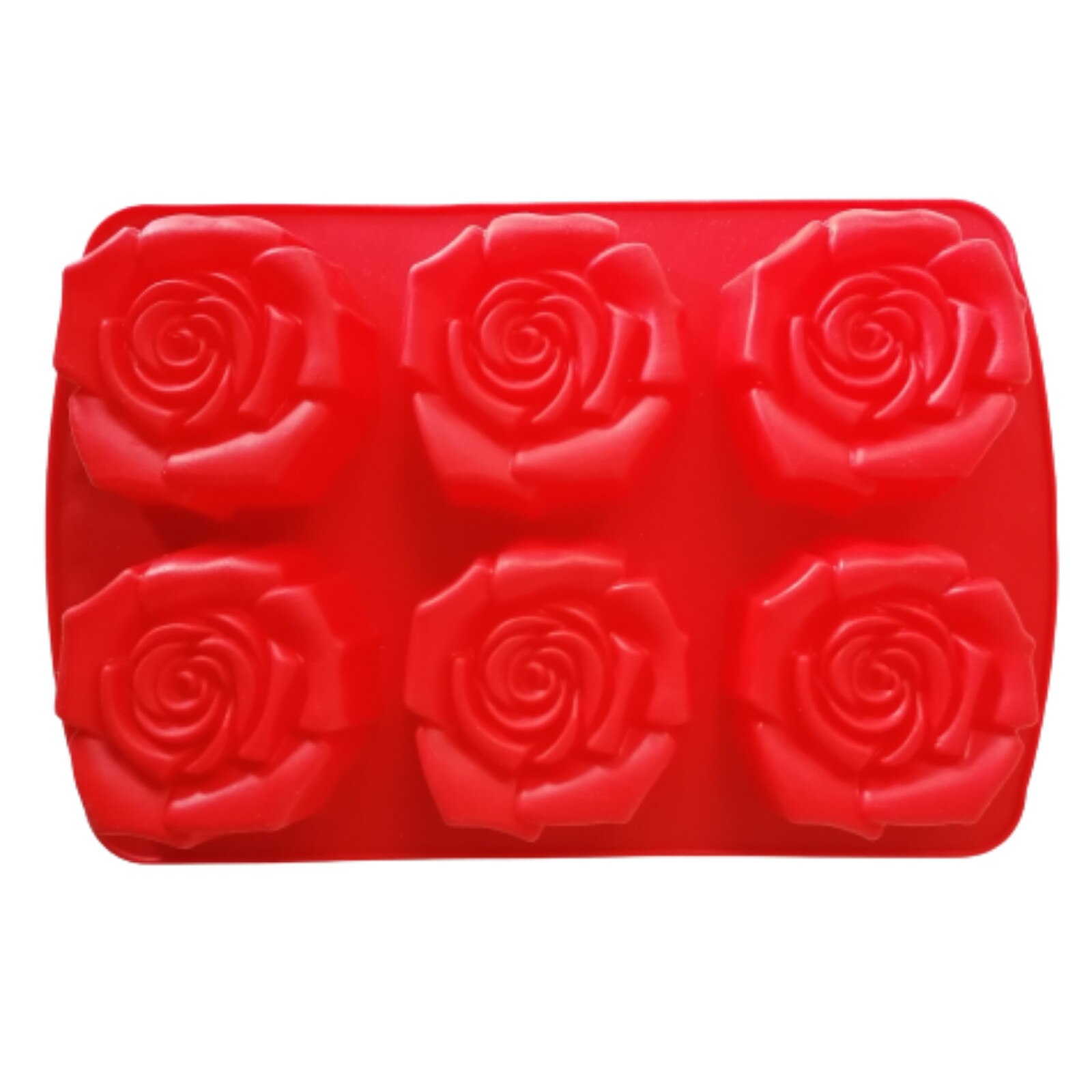 Set 6 forme silicon briose trandafir, rosu